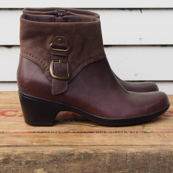 Clarks Shoes - New! Clarks Bendable Leather 2-Tone Booties